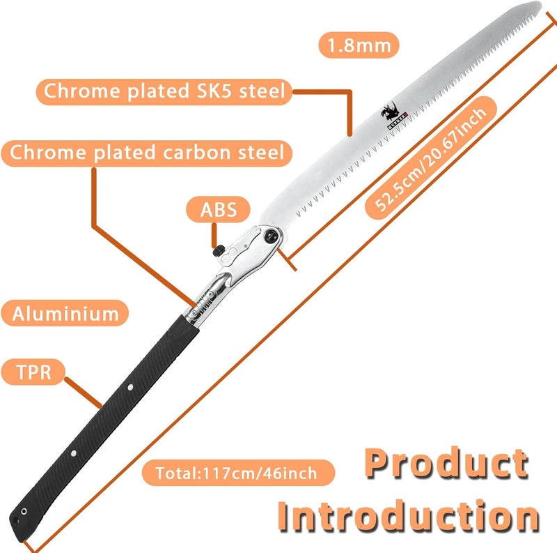HUNKENR Hand Saw,Woodworking Tools Professional Folding Saw 500mm XXL Teeth - Image 3